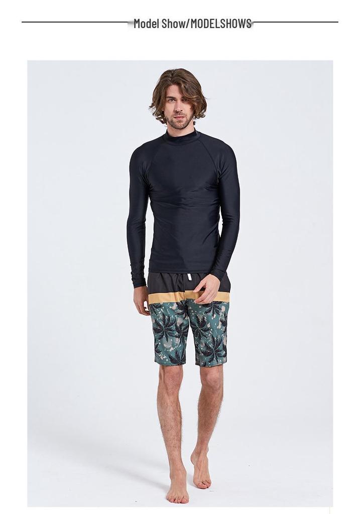 Shabate Men's Quick-Dry Diving Suit: Long Sleeve Sun Protection, Slim Fit, Jellyfish-Resistant Top for Snorkeling.