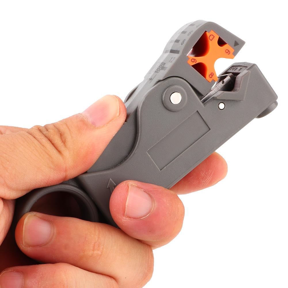 Portable Wire Stripper Knife Crimping Tool Cable Cutter Stripper Crimping Tool, Coaxial Wire Stripper for TV Monitoring -4, -5, -6, -7, Adjustabl