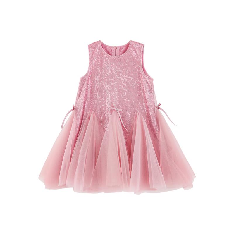 YOYO Girl s Winter Sequin Mesh Sleeveless Princess Dress 100 cm
