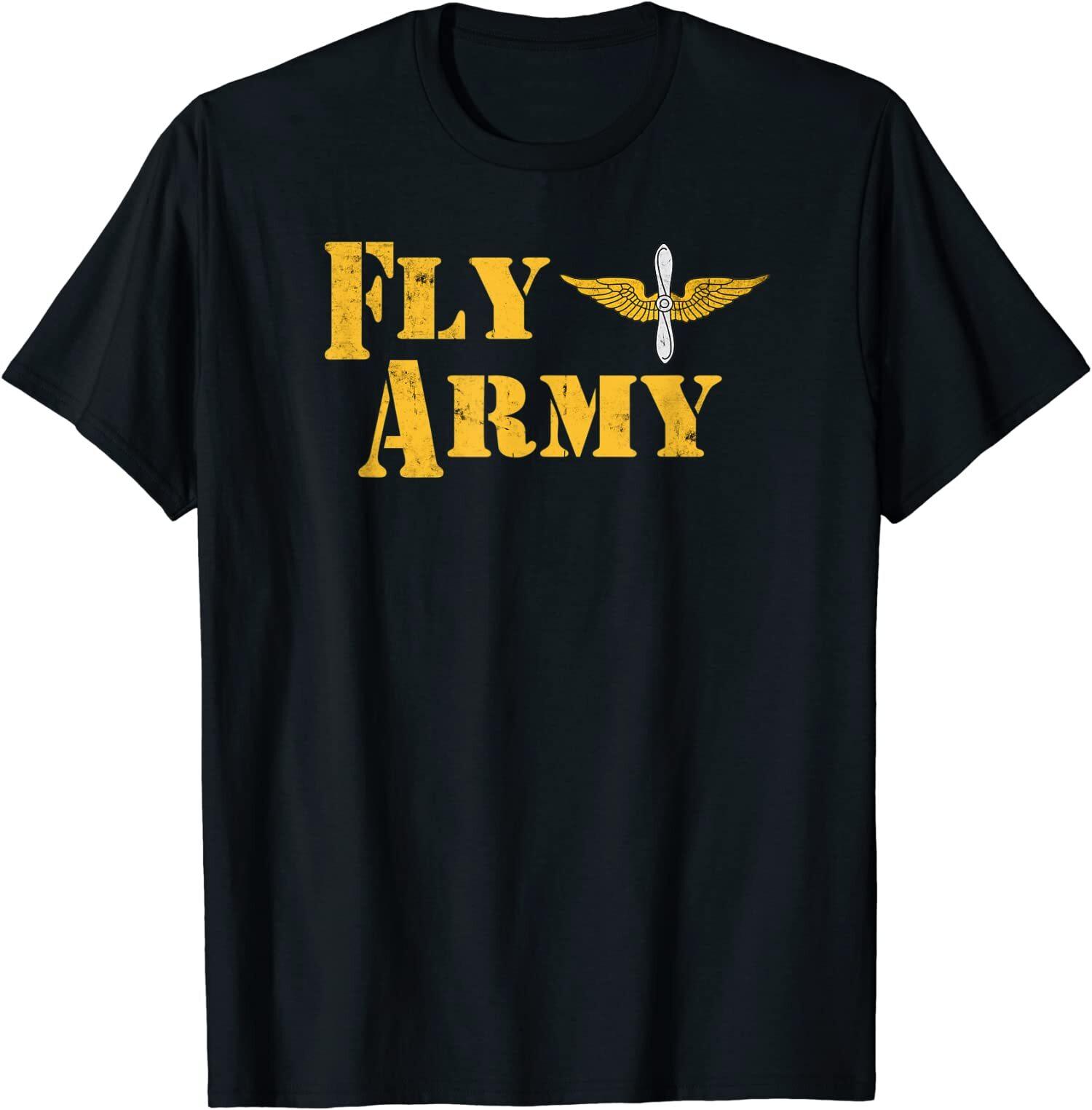 NEW LIMITED Vintage Fly Army Pilot Army Aviation Design Great Gift T-Shirt S разноцветный