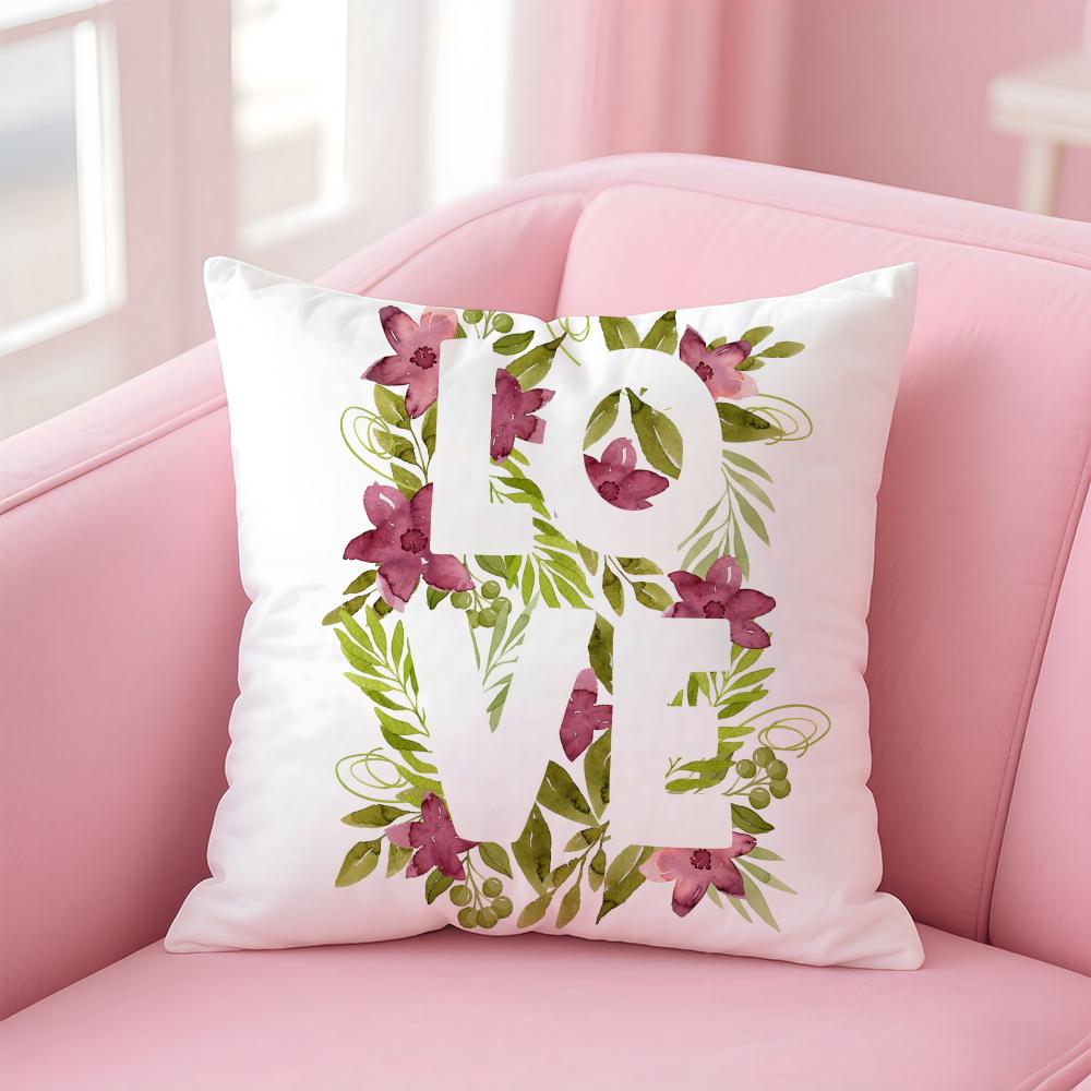 Creative Love Pattern Romantic Modern Art Cushion Cover Pillow Case Soft Skin Friendly Fabric Concealed Zipper