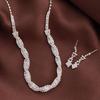European & American Full Diamond Bridal Necklace & Claw Chain Set - Elegant Wedding Dress Accessories