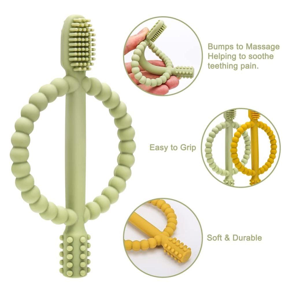 Easy-Hold Handle Chew Stick Toys Food Grade Teething Toys Premium Infant Toothbrush  Daycare