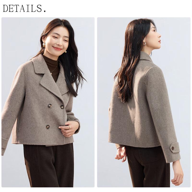 Handu Yishe Women's Wool Double-Faced Lapel Coat