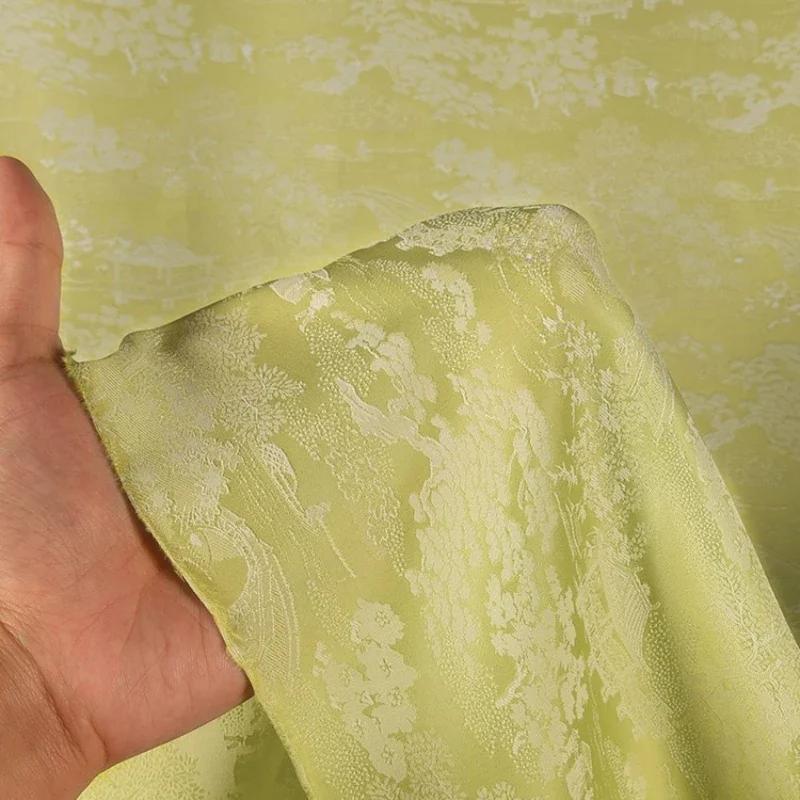 100x150cm Antique Style Jacquard Imitation Acetic Acid Fabric Brocade Satin Silk Fabric Cheongsam Dress Hanfu Horse-face Skirts