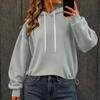 Damen Mode Farbe Kapuzen Langarm Freizeit Sweatshirt Pullover Top