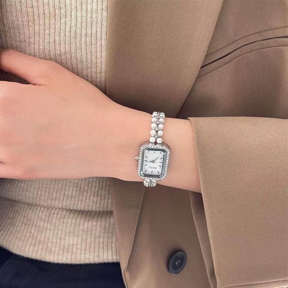 Ceas de mână de lux pentru damă, cadou, brățară, curea cu perle, ceas pentru femei, ceasuri de mână cu quartz, la modă, dropshipping, Relojes Para Mujer