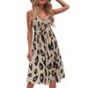 Women's Summer Bow Tie On Chest Printed V-neck High-waist Sling A-line Dress