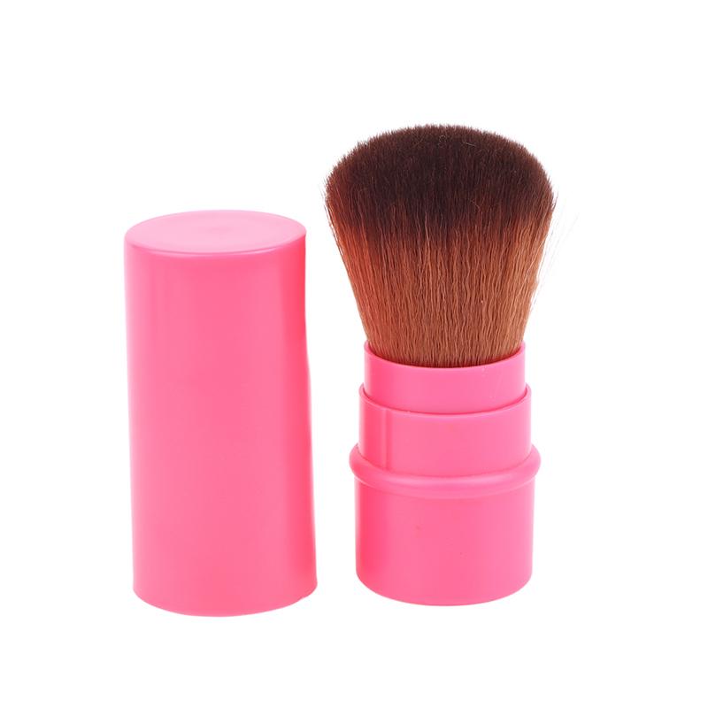 Retractable Single Blush Brush Loose Powder & Setting Brush With Cover, Portable Multi-Functional Makeup Tool