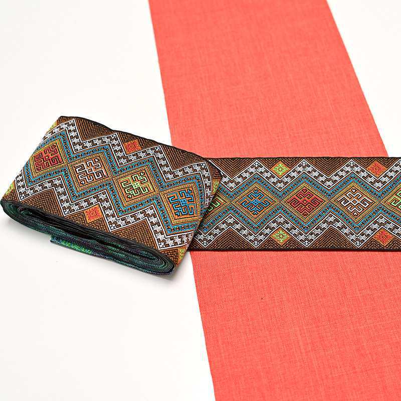 Zhuang Ethnic March 3rd Clothing: Colorful Embroidered Brocade & Totem Fabric for DIY Design & Hat Decoration