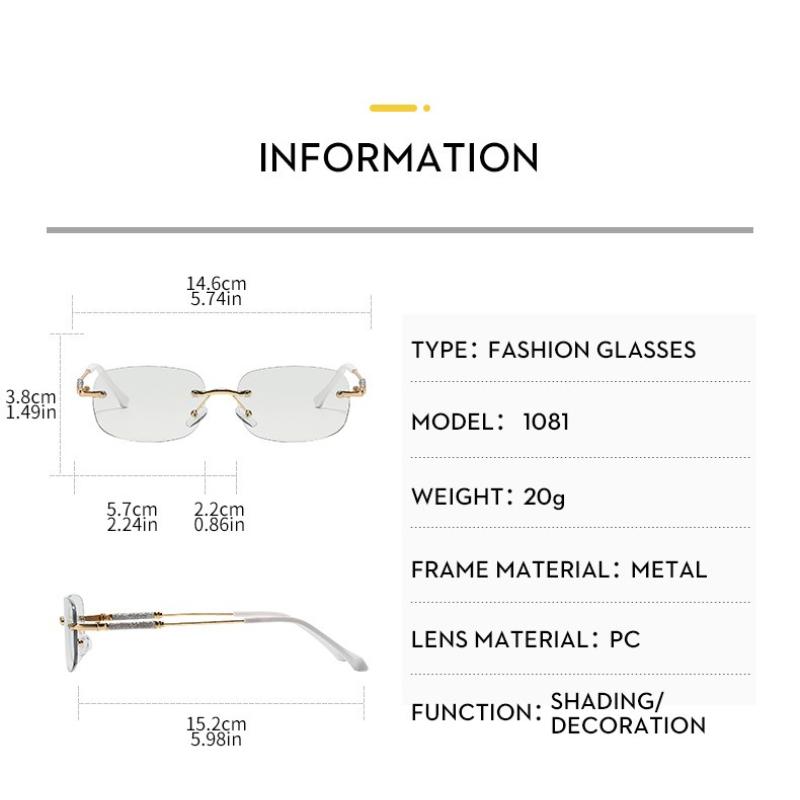 Women's sunglasses - unisex fashion rimless metal photochromic sunglasses