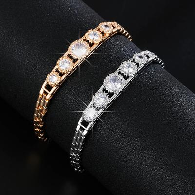 Mode klassische All-Match eingelegte Zirkon Temperament elegante einfache tägliche Freizeit verstellbare Armband