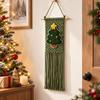 25x60cm Christmas Tapestry Tassel Fringe Holiday Wall Decoration  Woven Wall Decor