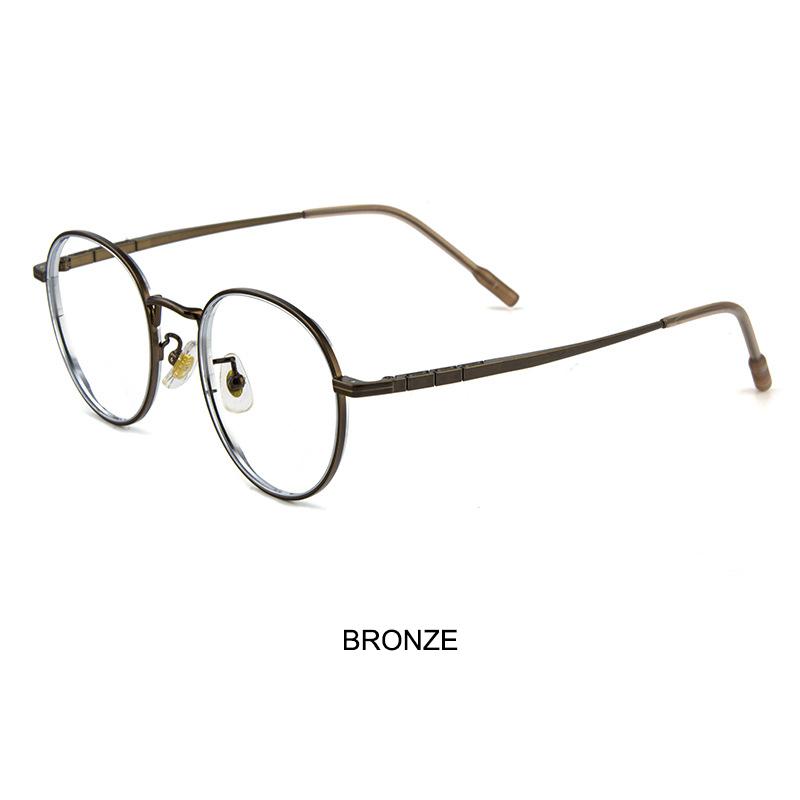 Retro Fashion Small Oval Two-Tone Women's Glasses Frame Ultralight High Quality Titanium Eyeglasses Frames New Style Spectacles