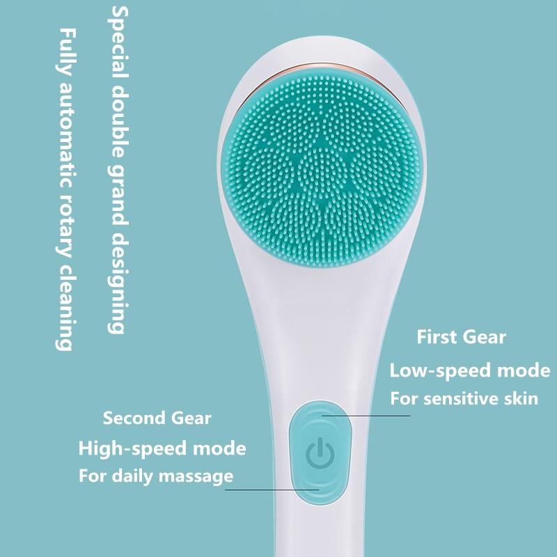 Long Handle Back Scrub Body Cleansing Exfoliation Waterproof Electric Bath Shower Brush