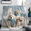 Golden Retriever Print Flannel Blanket, High Quality Comfortable for All Seasons, Home Decor, Warmth and Comfort, Perfect for Christmas Gifts
