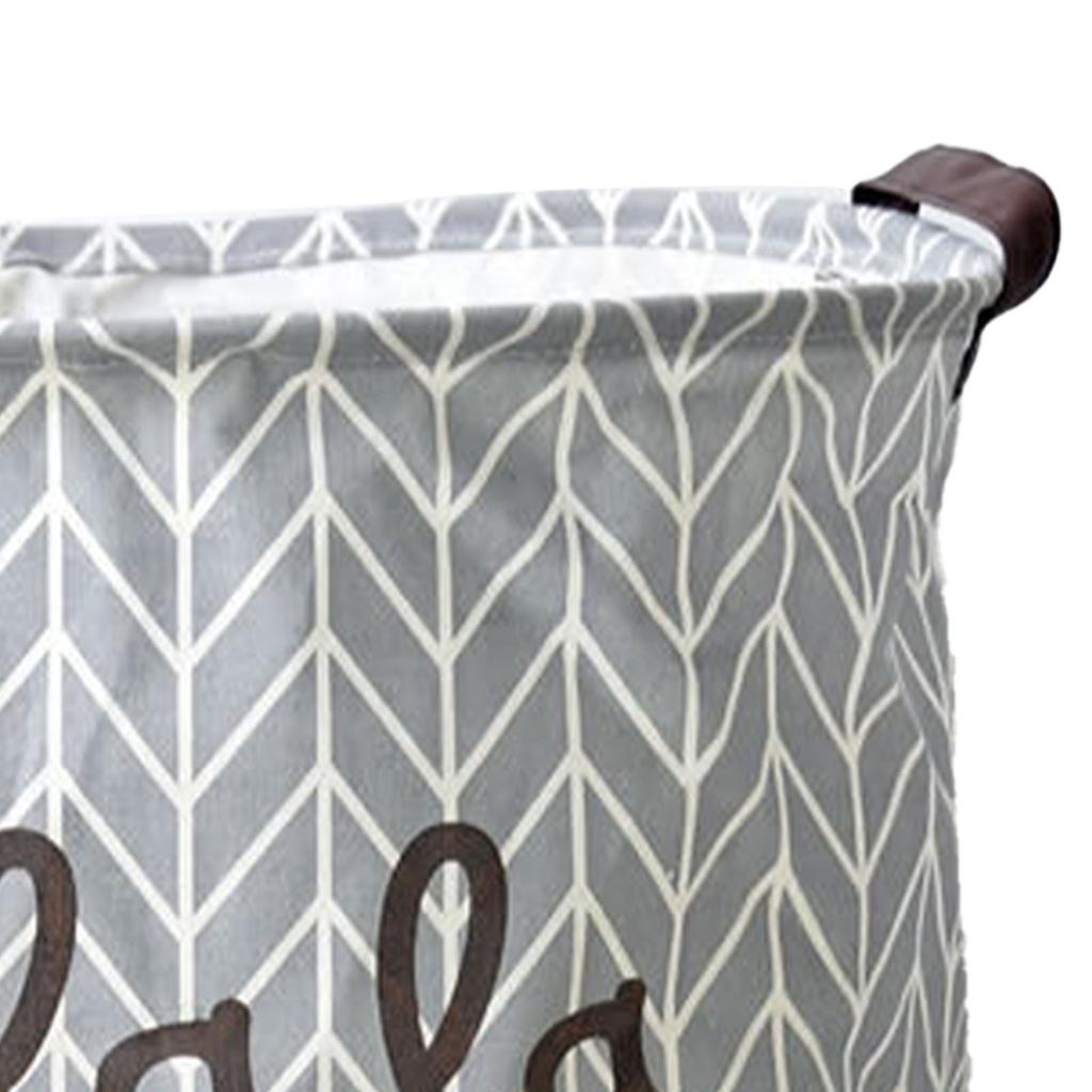 Laundry Basket Cotton Linen Foldable Round Dirty Clothes Storage Bag Folding Laundry Hamper for