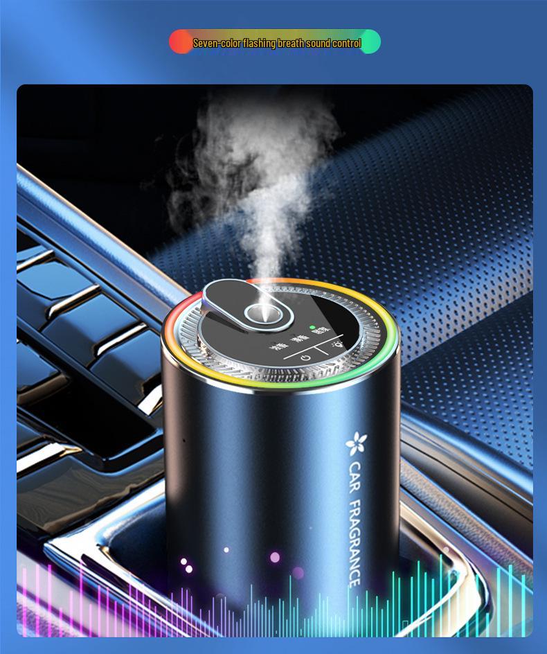 Starry Sky Smart Spray Diffuser: Seven-Color Light, Dual-Use Metal Car and Home Aroma Diffuser.