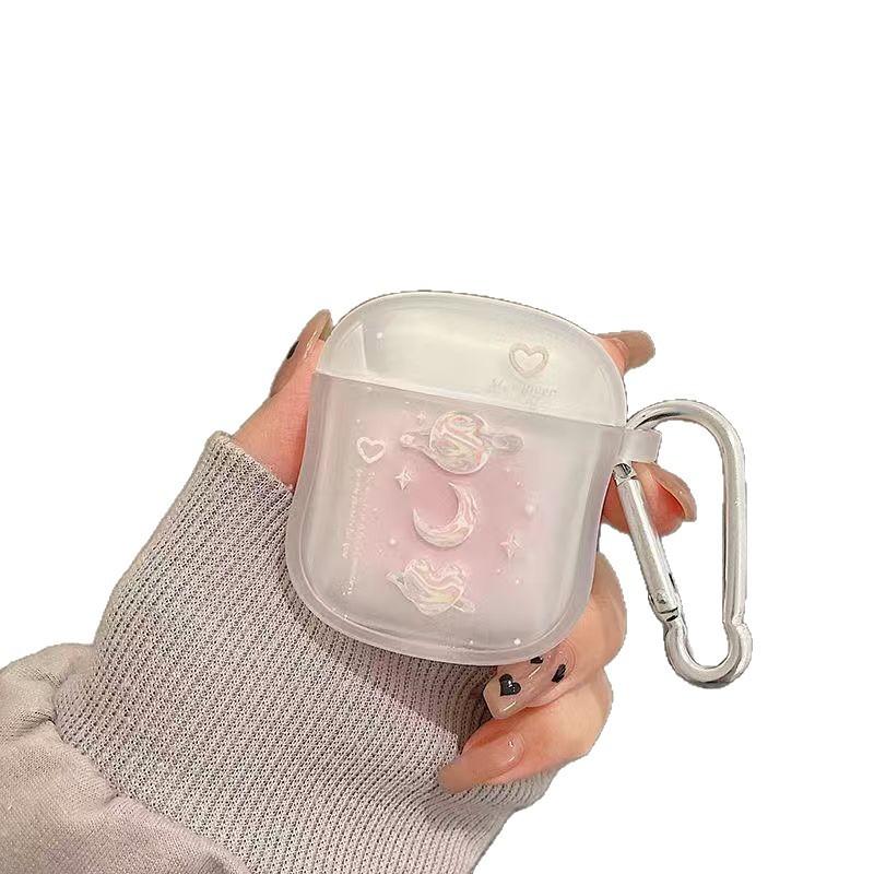 Cool Wind Blur Pink Moon Apple AirPods Pro 1 Bluetooth Earphone Protective Case 1/1/1 Gen Soft Case Wireless