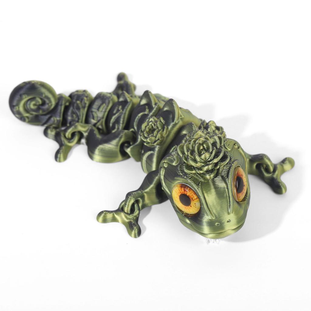 14cm 3D Printing Chameleon Toy Simulation Eyeball Chameleon Animal Model Figure Home Decoration Creative Toy Gifts