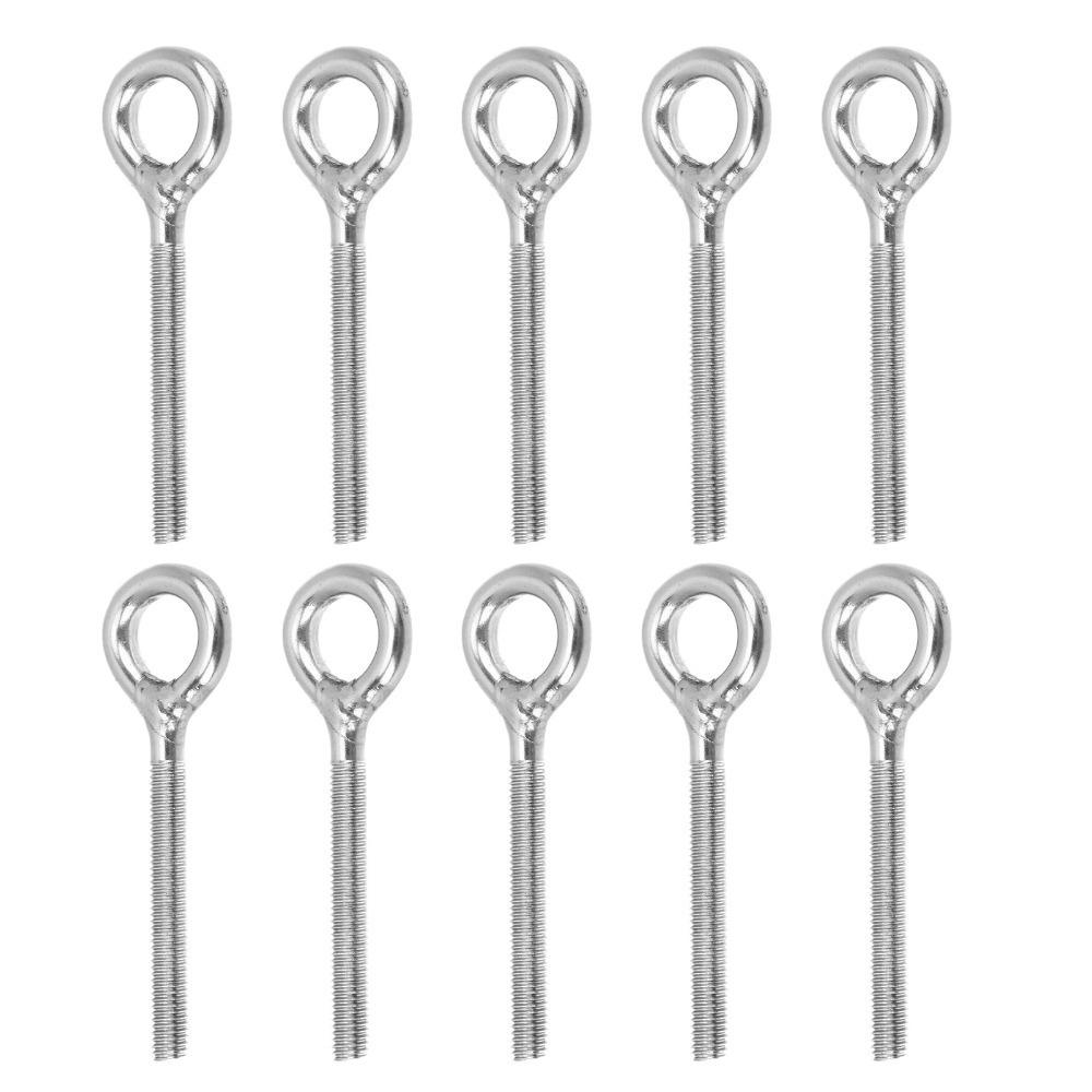 10Pcs Stainless Steel Ring Bolts M5 Eye Ring Bolt Durable Eye Bolt  Pipeline Gate Valves