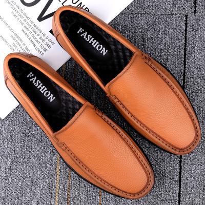 Luxusmarke Lässige Herren Fahrschuhe Komfort Herren Slipper Abriebfeste Gummi Flats Mode Echtes Leder Schuhe Herren Slipper