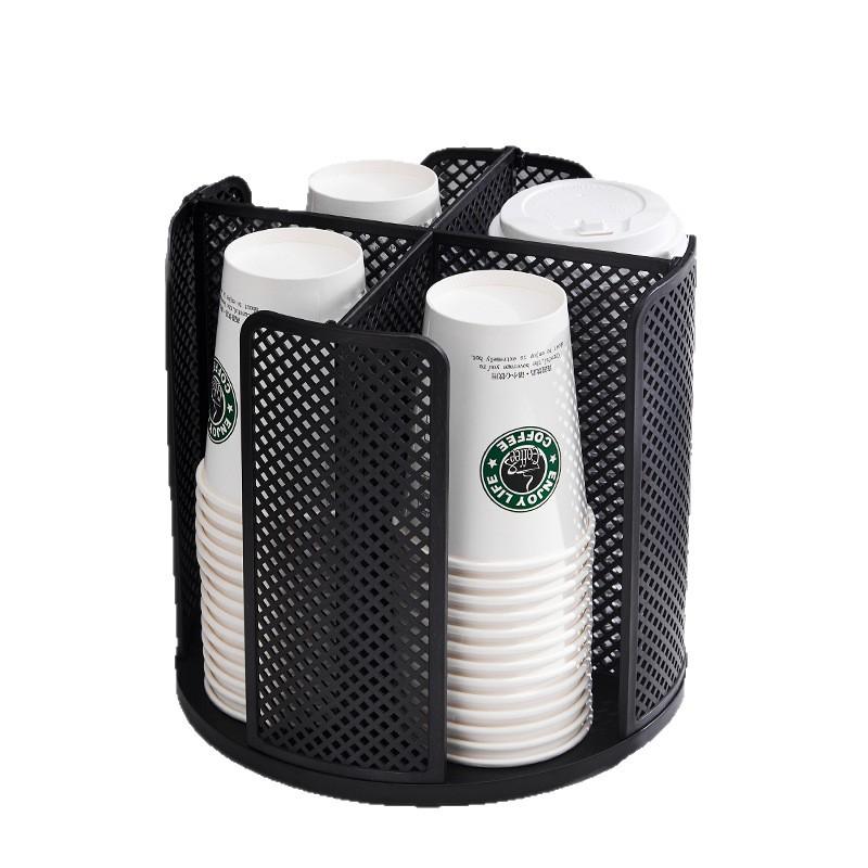 Dispenser Organizzatore Tazze Rotante a 360 Gradi, Portabicchieri di Carta Modulare per Ufficio e Casa, Soluzione Salvaspazio per Organizzazione da Scrivania