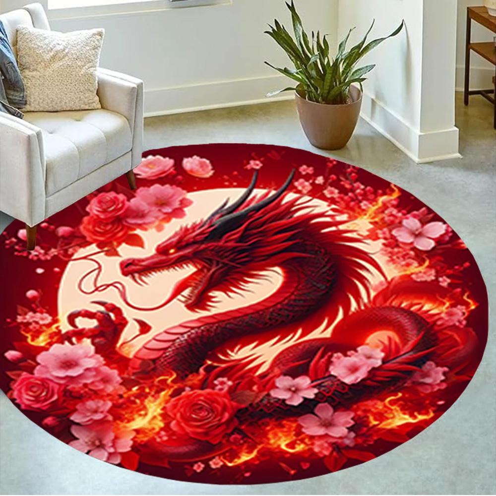 1pc fantasy dragon design rug home carpet non slip office decor gift living room bedroom