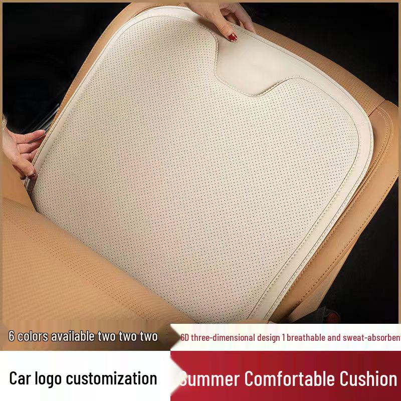 Original Nappa Leather Car Seat Cushion: Breathable, Universal, Ventilated, Single Driver's Seat for All Seasons.