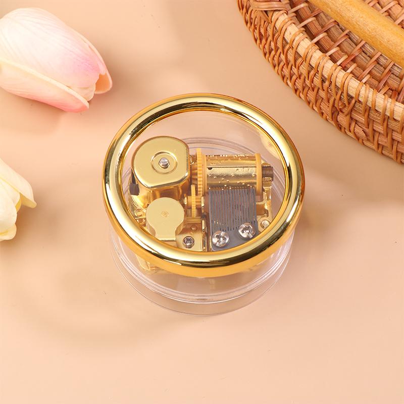 

Креативный ручной музыкальный футляр, мини-акриловый прозрачный металлический механизм, октавная коробка, украшение для дома и автомобиля, подарки на день рождения для пары