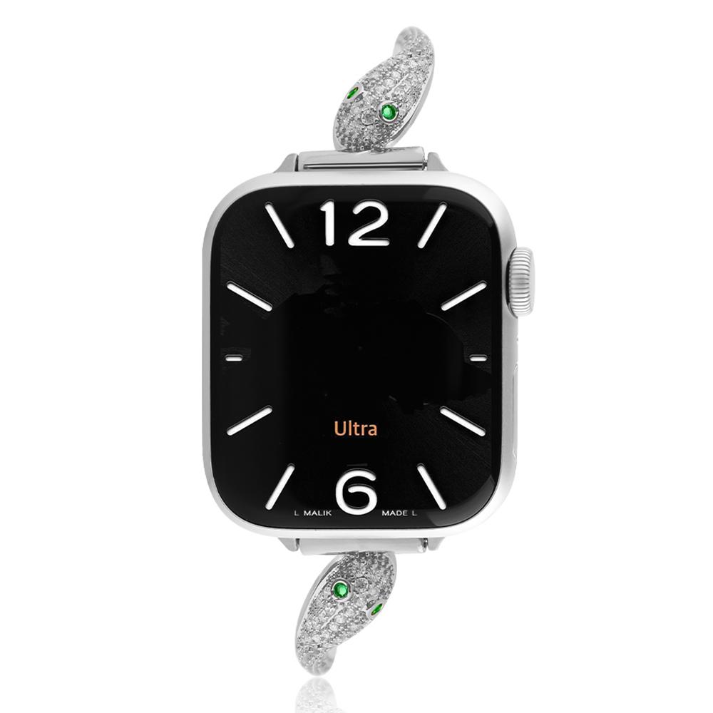 Copper Watch Band for Apple Watch Series 10 Ultra 9 8 7 SE 6 5 4 3 2 1 46mm 49mm 45mm 44mm 42mm Zircon Decor Snake Head Strap