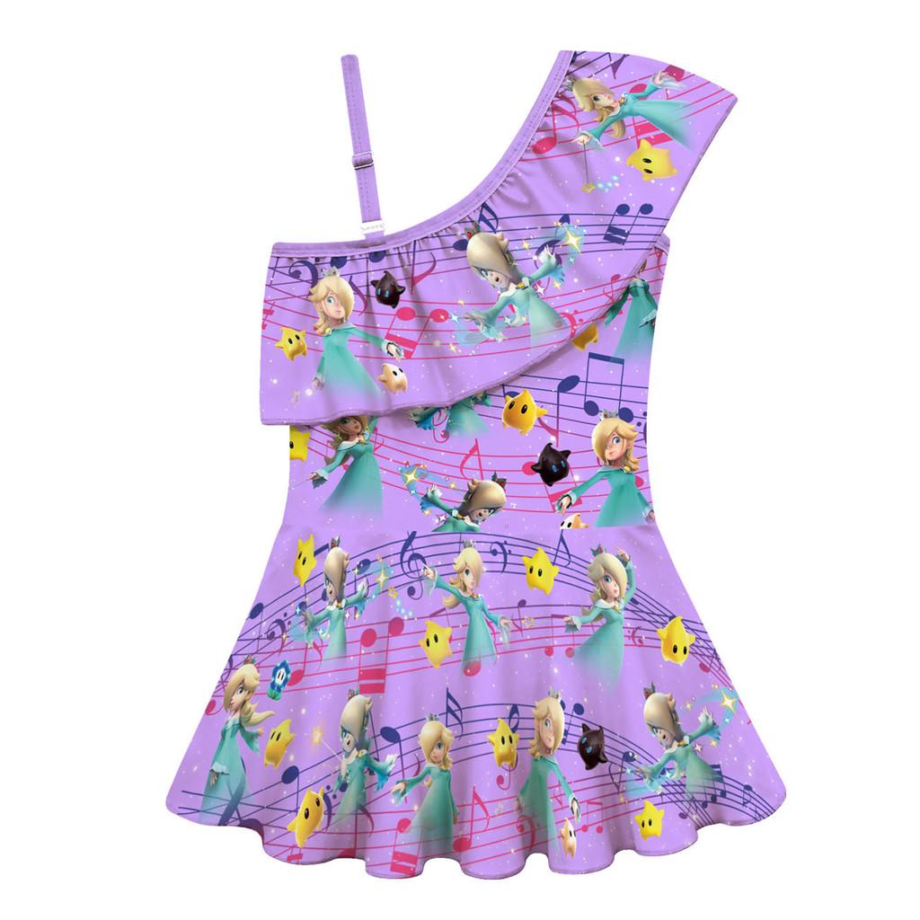 20881 Kids Girls Princess Rosalina Print One-piece Swimsuit Swimwear 100cm фиолетовый