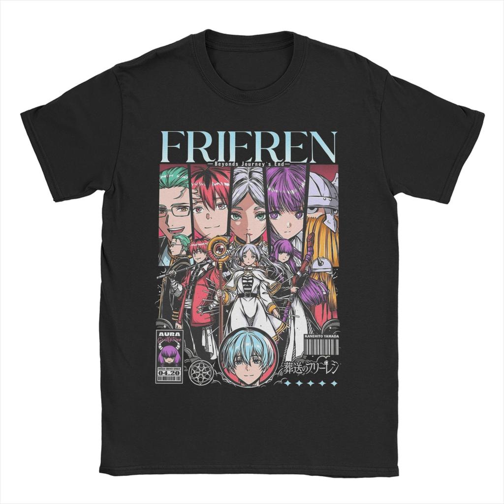 Unisex Women T-Shirt Frieren the quiet elf mage Hipster Cotton Tee Shirt Short Sleeve T Shirts O Neck Tops Gift Idea