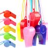 12/24pcs Whistle Toy Referee Whistle Fan Whistle with Rope Cheerleading Prop Solid Color Whistle Children's Gift
