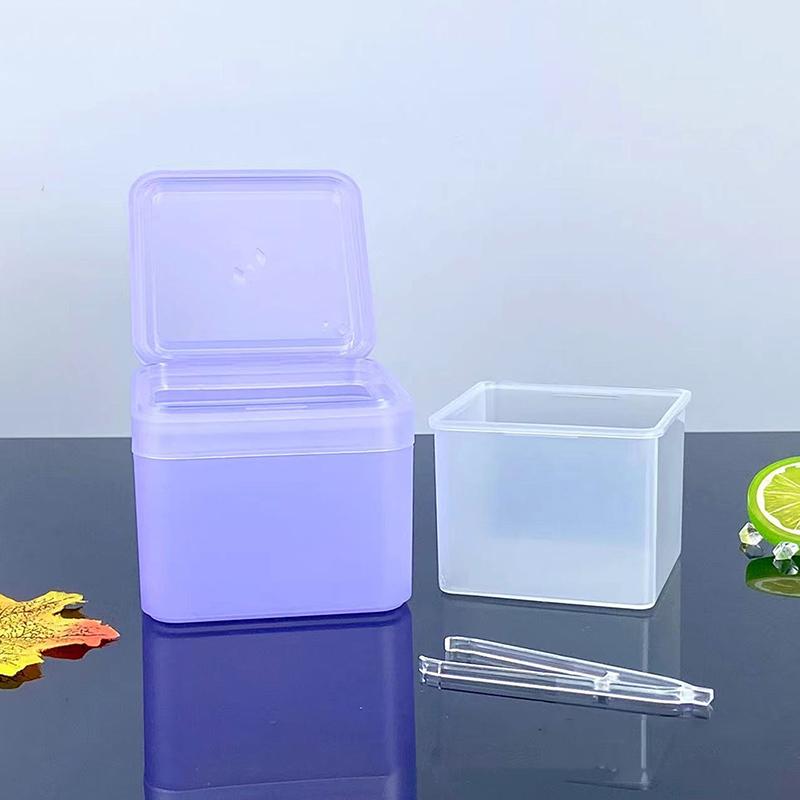 Double Layer Makeup Remover Cotton Box With Tweezers Wide-Mouth Flip Storage Box Cover Cotton Pads Organizer Nail Art Tool Case