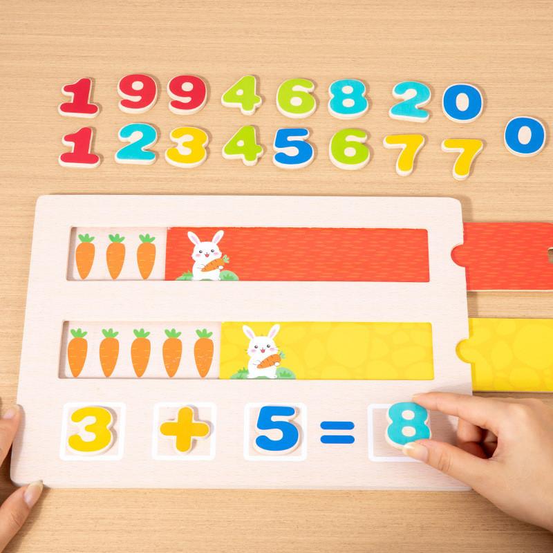 Educational Puzzle Wooden Toy With Math Skills Color Recognition For Gift Kids