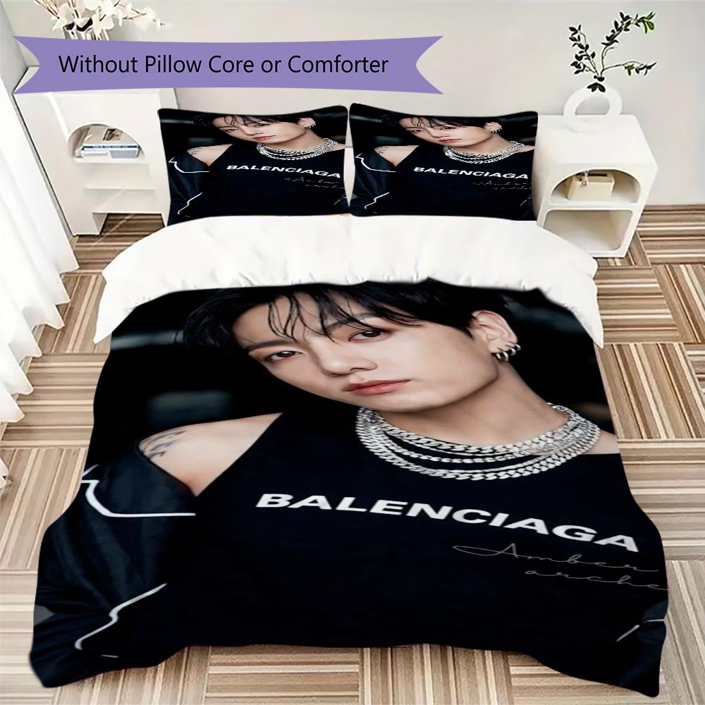 Bts Jungkook'S Bold Fashion Look Bedding 1 Duvet Cover 2 Pillowcase Without Core Without Core Christmas Birthday Gift Soft And Comfortable