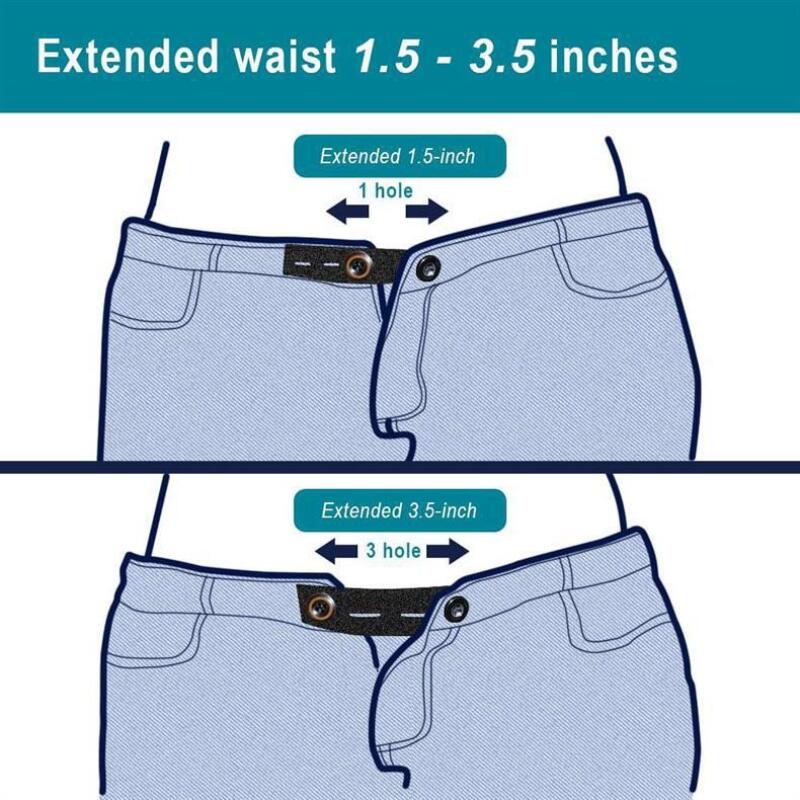 5pcs Pant Extender Belt Unisex Waist Band Tight Trousers Jeans Skirts Maternity Button Hooks Garment DIY Sewing Supplies