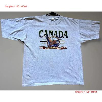 Vintage Canada Strong Free Wildlife T Shirt Sz Large Goose Nature Animal Gray Vintage Washed Top For Everyday Wear Versatile