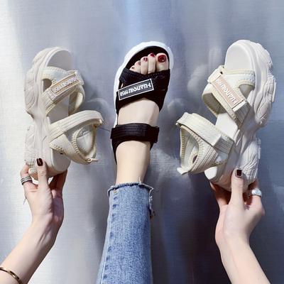 Foreign Trade Sports Dad Sandals Women 2025 Summer New Korean Version Velcro Ins Tide Shoes Heightened Thick Soles