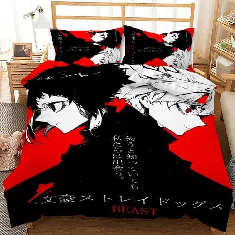 Cartoon Duvet Cover Set Bungo Stray Dogs Tales Of The Lost Bedding Set Comforter Duvet Cover Pillowcase Queen King Home Textiles