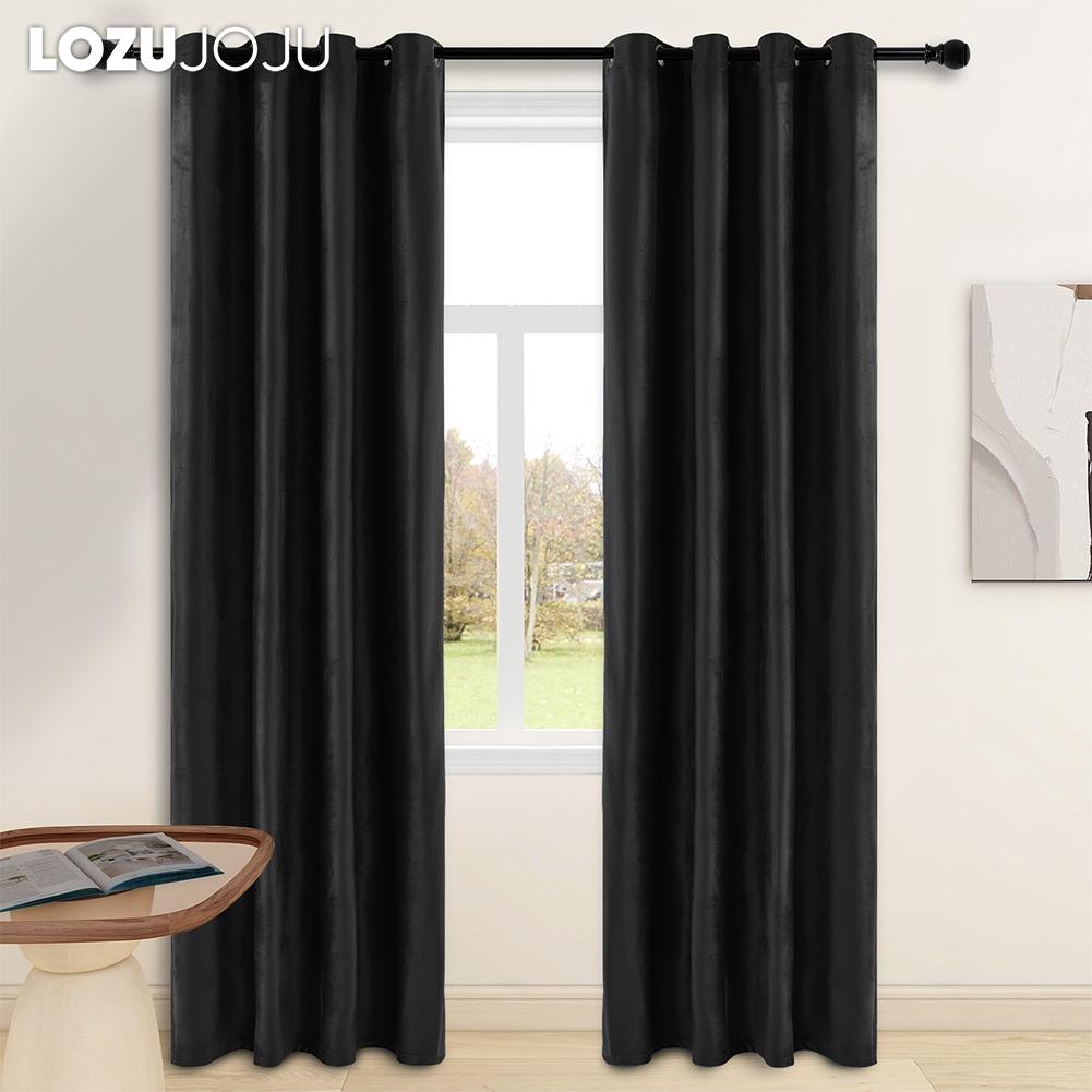 1PC LOZUJOJU Modern 70-80% Light Blocking Versatile Solid Color Light Blocking Velvet Curtains for Living Room Bedroom Home Decor