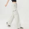 Women's Multi Pocket Straight Tube Slimming, Wide Leg Mopping, Solid Color Pants
