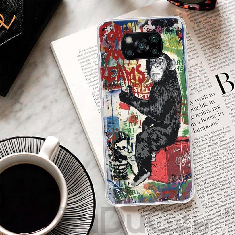Banksy Graffiti Art Cover For Xiaomi Poco X6 X7 X5 Pro X4 Gt X3 Nfc F6 Phone Case F5 F4 F3 F2 F1 M5S M4 M3 Print Shell Housing X