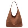 Women's Suede Shoulder Bags Large Capacity Bag Simple and Casual Basic Style Sewing Line Hasp