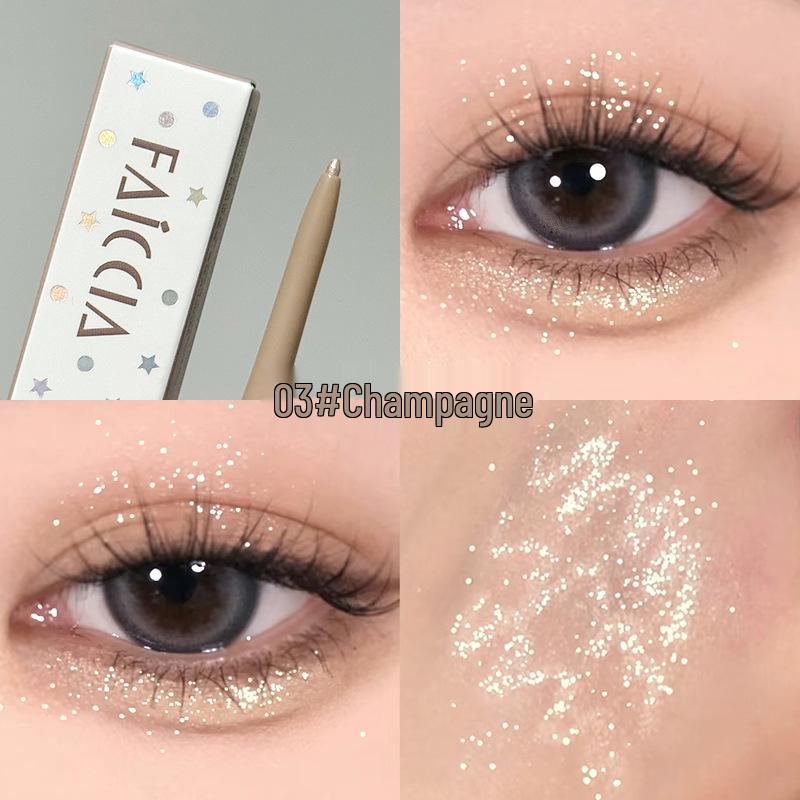 FAICCIA Pearlescent Aegyo Sal Pencil: Glittery Pink Eyeliner Gel for Women, Highlights with Natural Matte and Fine Shimmer.