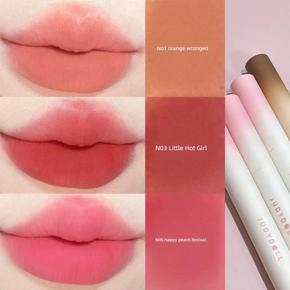 Orange Blossom Lip Powder Cream Cushion Matte Lip Glaze Lip Mud Nude Color Light Makeup Whitening Non-Stick Cup Lipstick 1.9ml