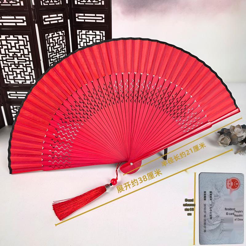 Tradycyjny Chiński Składany Wachlarz Bambusowy do Hanfu i Qipao