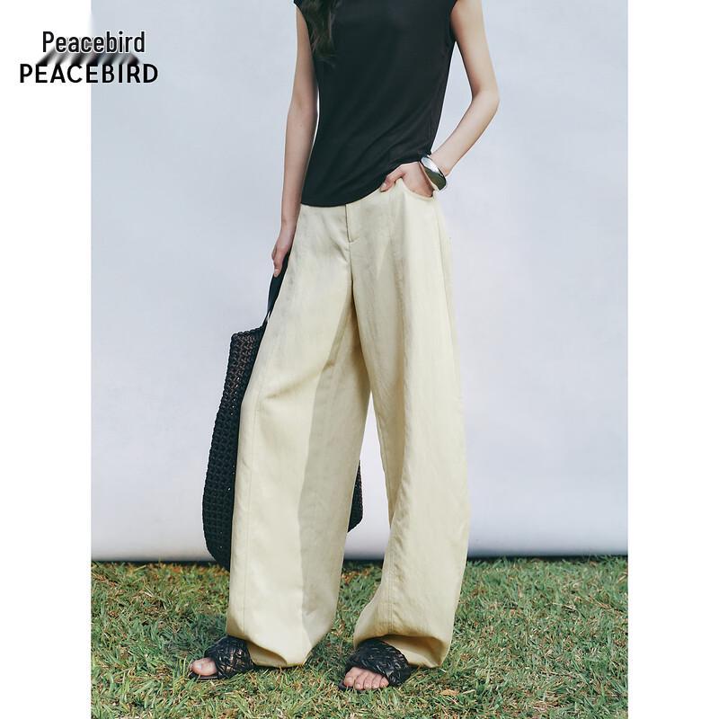 Peacebird Women's Lyocell Drape Curved Leg Pants