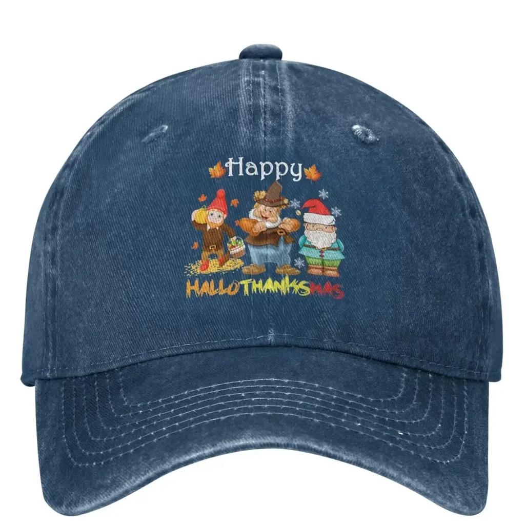 Happy Thanksgiving Gnomes Baseball Cap Pumpkin With Autumn Falling Leaves Outdoor Gym Hip Hop Dad Hats Unisex Women Snapback Cap
